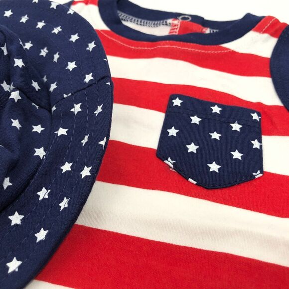 NEW Baby Starters Americana Romper Hat Set Boy Girl Bodysuit 18 Months - Picture 4 of 4